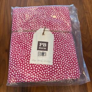 NWT Pottery Barn Dorm Twin Size Duvet Cover Magenta Pink Mini Dot